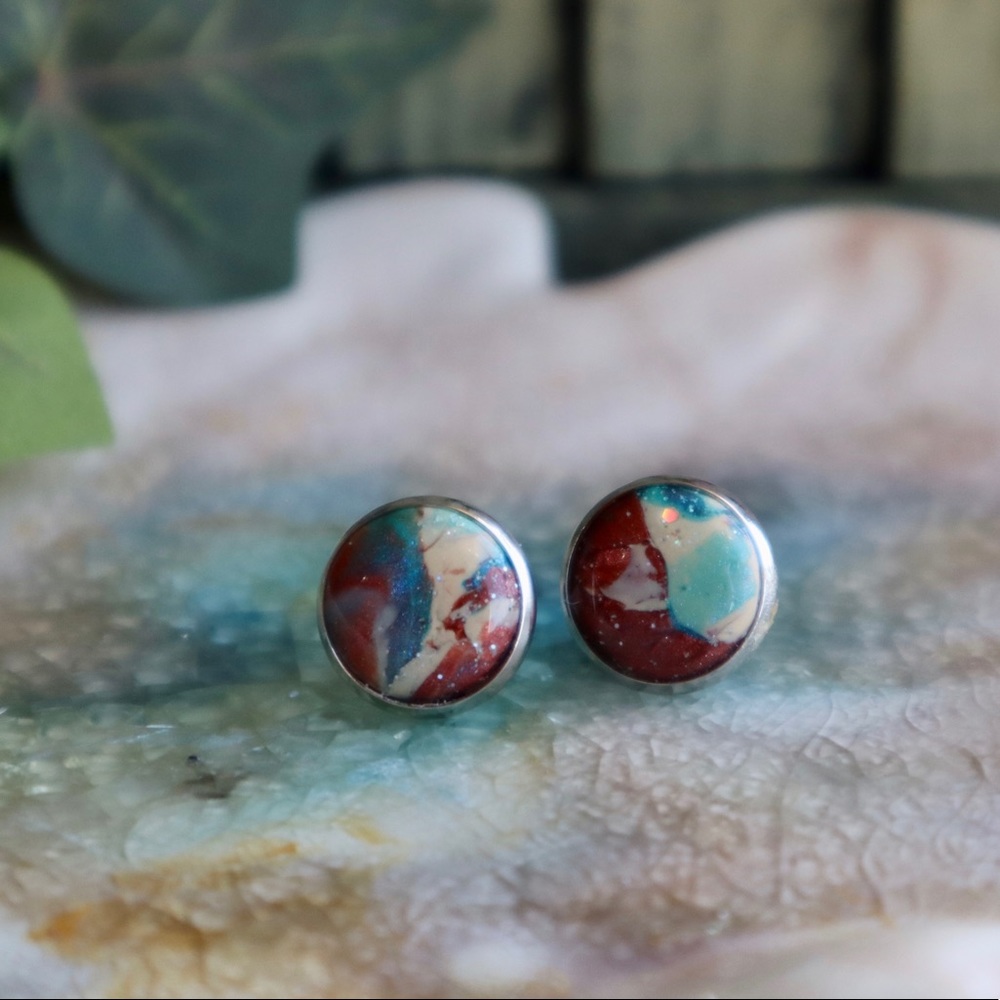 Handmade Polymer Clay Stud Earrings